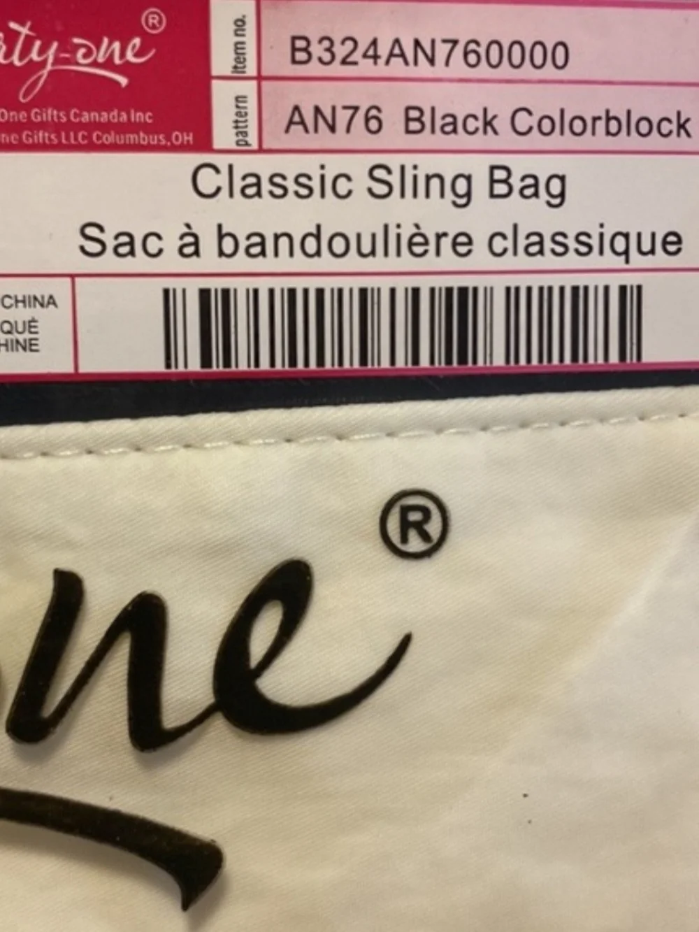 Thirty-One Black Colorblok Classic Sling Bag Women's New